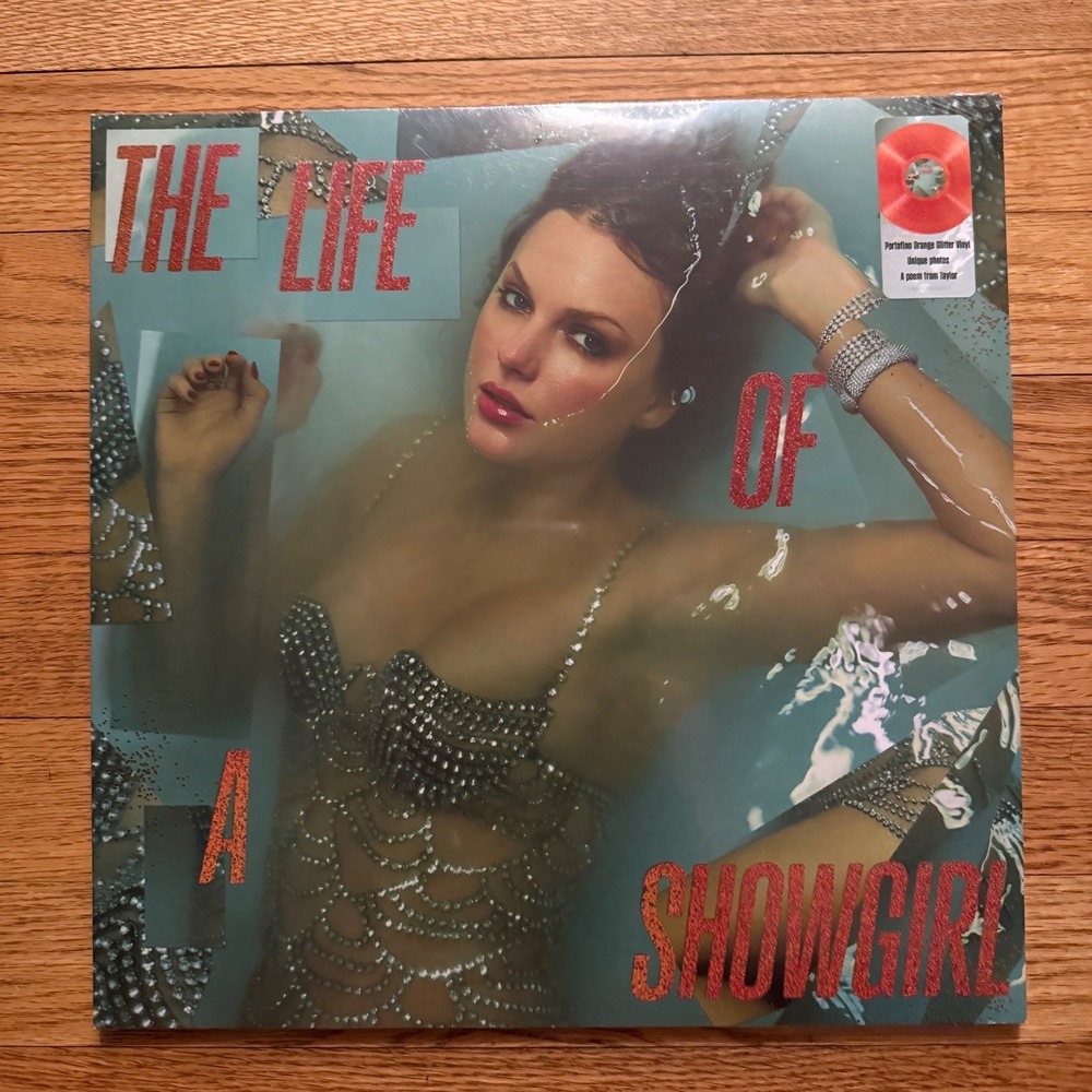Taylor Swift The Life of a Showgirl Orange Glitter Vinyl LP Sealed